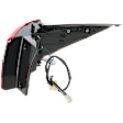 Driver Side Tail Light, With bulb(s), Halogen, Clear and Red Lens, CAPA CERTIFIED