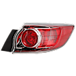 Passenger Side, Outer Tail Light, with Bulb, Halogen, Clear and Red Lens, Hatchback