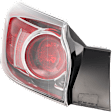 Driver Side, Outer Tail Light, with Bulb, Halogen, Clear and Red Lens, Hatchback