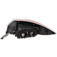 Driver Side, Outer Tail Light, with Bulb, Halogen, Clear and Red Lens, Hatchback