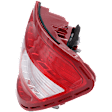 Passenger Side Tail Light, with Bulb, Halogen, Clear and Red Lens, Without LED Turn Signal, Without Curve Lighting System