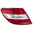 Driver Side Tail Light, with Bulb, Halogen, Clear and Red Lens, Without LED Turn Signal, Without Curve Lighting System