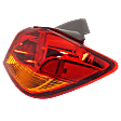 Passenger Side, Outer Tail Light, with Bulb, Halogen, Amber and Red Lens, Production date To December 2016