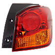 Passenger Side, Outer Tail Light, with Bulb, Halogen, Amber and Red Lens, Production date To December 2016, CAPA CERTIFIED