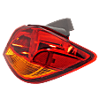 Passenger Side, Outer Tail Light, with Bulb, Halogen, Amber and Red Lens, Production date To December 2016, CAPA CERTIFIED
