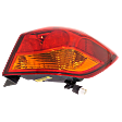 Passenger Side, Outer Tail Light, with Bulb, Halogen, Amber and Red Lens, Production date To December 2016, CAPA CERTIFIED