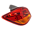 Driver Side, Outer Tail Light, with Bulb, Halogen, Amber and Red Lens, To 12-16, CAPA CERTIFIED