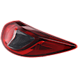 Passenger Side, Outer Tail Light, with Bulb, Halogen, Clear and Red Lens, CAPA CERTIFIED