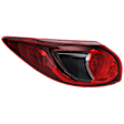 Driver Side, Outer Tail Light, with Bulb, Halogen, Clear and Red Lens