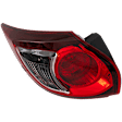 Driver Side, Outer Tail Light, with Bulb, Halogen, Clear and Red Lens, CAPA CERTIFIED
