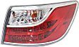 Passenger Side, Outer Tail Light, with Bulb, Halogen, Clear and Red Lens, CAPA CERTIFIED