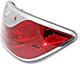 Passenger Side, Outer Tail Light, with Bulb, Halogen, Clear and Red Lens, CAPA CERTIFIED