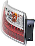 Driver Side, Outer Tail Light, with Bulb, Halogen, Clear and Red Lens, CAPA CERTIFIED