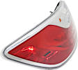 Driver Side, Outer Tail Light, with Bulb, Halogen, Clear and Red Lens, CAPA CERTIFIED