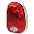 Passenger Side Tail Light, without Bulb, Halogen, Clear and Red Lens