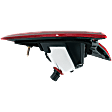 Passenger Side, Inner Tail Light, with Bulb, Halogen, Red Lens