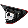 Passenger Side, Inner Tail Light, with Bulb, Halogen, Red Lens, CAPA CERTIFIED