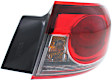 Passenger Side, Outer Tail Light, with Bulb, Halogen, Clear and Red Lens, CAPA CERTIFIED
