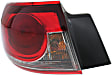 Driver Side, Outer Tail Light, with Bulb, Halogen, Clear and Red Lens, CAPA CERTIFIED