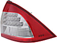 Passenger Side, Outer Tail Light, without Bulb, Halogen, Clear and Red Lens