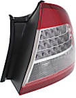 Passenger Side, Outer Tail Light, without Bulb, Halogen, Clear and Red Lens