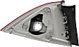 Passenger Side, Outer Tail Light, without Bulb, Halogen, Clear and Red Lens