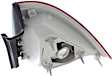 Driver Side, Outer Tail Light, without Bulb, Halogen, Clear and Red Lens