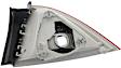 Driver Side, Outer Tail Light, without Bulb, Halogen, Clear and Red Lens