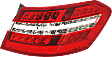 2010-2013 Mercedes Benz E350 - Passenger Side, Outer Tail Light, with Bulb, LED, Clear and Red Lens, E-Class, W212, Sedan / Hybrid
