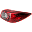 Passenger Side, Outer Tail Light, with Bulb, Halogen, Clear and Red Lens, Hatchback/Standard Type, Japan Built Vehicle