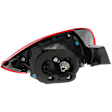 Passenger Side, Outer Tail Light, with Bulb, Halogen, Clear and Red Lens, Hatchback/Standard Type, Japan Built Vehicle