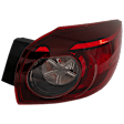 Passenger Side, Outer Tail Light, with Bulb, Halogen, Clear and Red Lens, Hatchback/Standard Type, Japan Built Vehicle, CAPA CERTIFIED