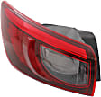 Driver Side, Outer Tail Light, with bulb, Halogen, Mounts On Body, CAPA Certified