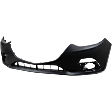 Front Primed Bumper Cover, w/ Tow Hook Hole, Hatchback/Sedan, CAPA Certified