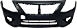 Front Primed Bumper Cover, Sedan, With Chrome Insert, CAPA Certified