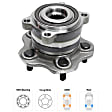 Rear, Driver or Passenger Side Wheel Hub, 5 Lugs, with Bearing, 5 x 4.5 in. Bolt Pattern