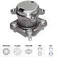 Rear, Driver or Passenger Side Wheel Hub, With Bearing, 4 x 4.5 in. Bolt Pattern, 4 Cyl., 2.0L Engine, FWD