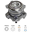 Rear, Driver or Passenger Side Wheel Hub, With Bearing, 5 x 4.5 in. Bolt Pattern, 6 Cyl., 3.5L Engine, FWD