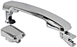 Front, Passenger Side or Rear, Driver or Passenger Side Chrome Exterior Door Handle, Without Key Hole