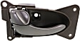 Front Or Rear, Driver Side Brown bezel with silver lever Interior Door Handle, With Door Lock Button, Sedan