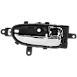 Front or Rear, Passenger Side Interior Door Handle, Black Bezel with Chrome Lever, With Door Lock Button