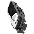 Front or Rear, Passenger Side Interior Door Handle, Black Bezel with Chrome Lever, With Door Lock Button