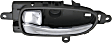 Front or Rear, Driver Side Interior Door Handle, Brown Bezel with Chrome Lever, With Door Lock Button