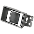 Front, Driver or Passenger Side Gray bezel with chrome lever Interior Door Handle