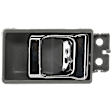 Front, Driver or Passenger Side Gray bezel with chrome lever Interior Door Handle