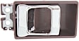 Front, Driver or Passenger Side Red bezel with chrome lever Interior Door Handle