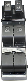 Front, Driver Side Window Switch, Black, 6-Button, with Driver and Passenger Auto Down