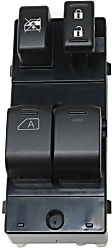 Front, Driver Side Window Switch, Black, 4-Button