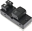 Front, Driver Side Window Switch, Black, 4-Button