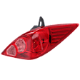 Passenger Side Tail Light, with Bulb, Halogen, Clear and Red Lens, Hatchback